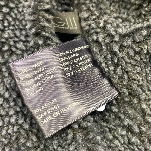 Kenneth Cole Reaction Mens Black Faux Leather Jacket XXL Sherpa Lined Very Nice - Picture 10 of 11